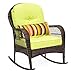Best Choice Products Outdoor Wicker Patio Rocking Chair w/ Weather-Resistant Cushions and Steel Frame, Green