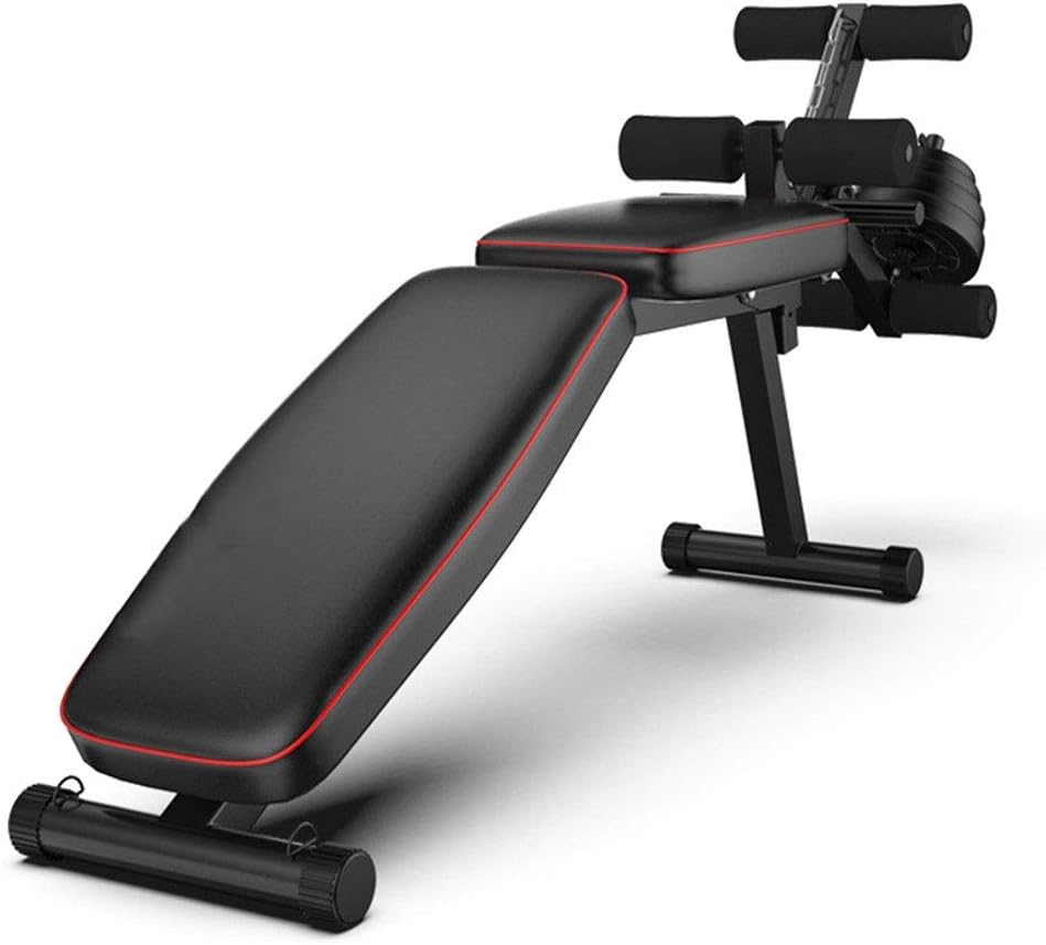 Adjustable Weight Bench Foldable Workout AB Bench for Home Gym Ab Crunch (Color : Black, Size : 162x48x111cm)