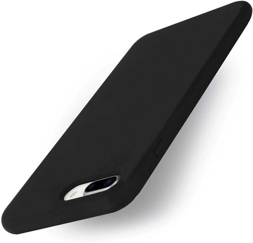 Yajuhoy iPhone 8 Plus Case/iPhone 7 Plus Case, Liquid Silicone Gel Rubber Case Soft Microfiber Cloth Lining Cushion Compatible with Apple iPhone 8 Plus (2017) / iPhone 7 Plus (2016) - Black