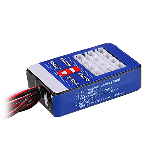 Goolsky 12 LED Lighting System Kit Steering Brake Smart Simulation Flash Lights for 1/10 Scale Models RC Car Yokomo Tamiya HSP HPI AXIAL RC4WD Traxxas