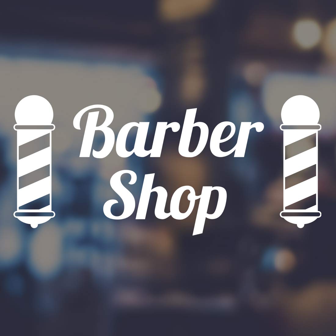 Barber Shop Sign Sticker Vinyl Wall Decor Window Stickers Salon Decal Art Removable Room Wallpaper Decoration Barbershop Lettering Adhesive Beauty Signage DIY Man Business Front Design Signs Stylist