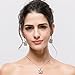 Fashion jewelry designer big statement rhinestone flower dangle earrings for women (Silver)