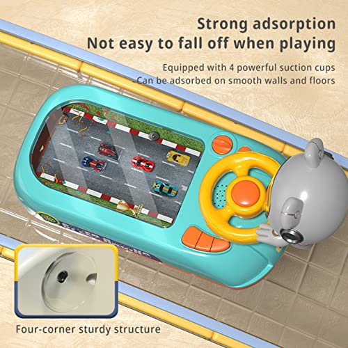 AM ANNA Baby Musical Steering Wheel Toy, Toddler Simulated Racing Car Game With Sound, Pretend Play Sensory Toys for Boys Girls Birthday Gift (Green)