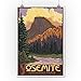 Lantern Press 9x12 Inch Art Print Wall Decor, Yosemite National Park, California, Half Dome