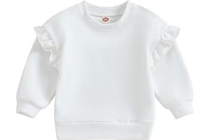 Doisbetthsay Baby Girl Boy Sweatshirts Toddler Trendy Solid Color Crew Neck Long Sleeve Pullovers Child Loose Top