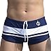 Binmer(TM)Men Beach Pants Shorts Stripe Color Matching Boxer Swimming Trunks Swimwear (L, A)