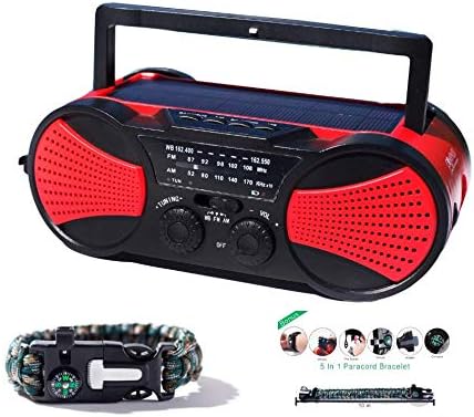 Solar Hand Crank Radio Flashlight Power Bank AM FM NOAA Emergency Survival Gear