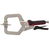 Milescraft 4000 2in Face Clamp Premium Heavy Duty, Locking, C-Clamp with Adjustable Swivel Pads, for Pocket Hole Joinery, Woo