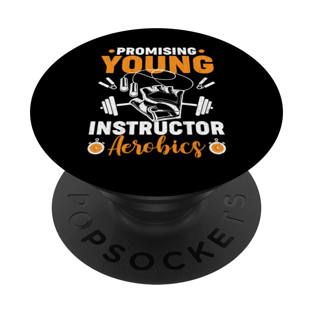 Promising Aerobics Instructor Funny Fitness Expert Graphic PopSockets Swappable PopGrip