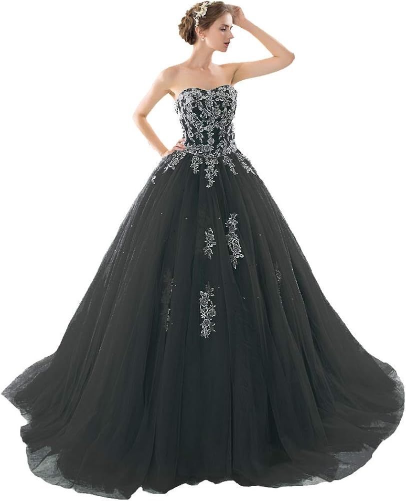 Ibridal Sweetheart White Applique Tulle Quinceanera Dresses