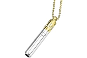 Milumber 528 Hz Breathing Necklace, Breathlink Quit Smoking Tool, Meditation Necklace, with Diffuser, Anxiety and Stress Relief Through Breath Frequency Sound Therapy and Aromatherapy, Gold