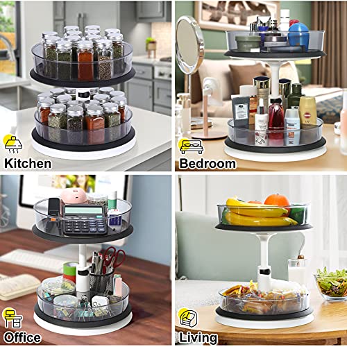 2 Tier Lazy Susan Turntable, Lazy Susans Height Adjustable