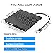 External CD DVD Drive, IVKEY USB 3.0 Slim Portable External CD DVD Rewriter Burner Writer,High Speed Data Transfer USB Optical Drives Player for PC Desktop Laptop Windows Linux Mac OS (Black)