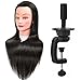 Synthetic Cosmetology Mannequin Training Head with Hair and Free Clamp Holder