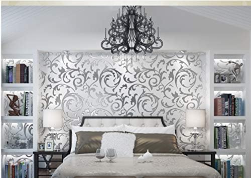Wallpaper Bedroom, Non-Woven Wallpaper Bar Walkway Box, Vetch Leaf Wallpaper, Living Room Tv Background Wallpaper,Silvery