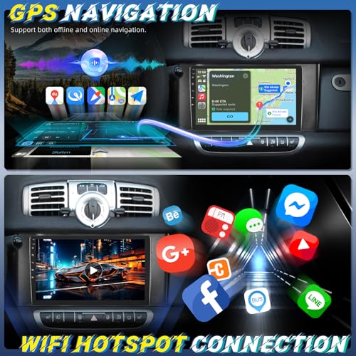 Car Radio for Mercedes Benz Smart Fortwo 2011 – 2015 [2G+64G] Android Car Radio 9 Touch Screen with Carplay and Android Wireless/Bluetooth/WiFi/Bluetooth/EQ/FM RDS Radio