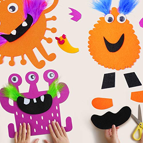 15 Pieces DIY Monsters Felt Craft Kit Foam Monster Crafts Sets Handmade