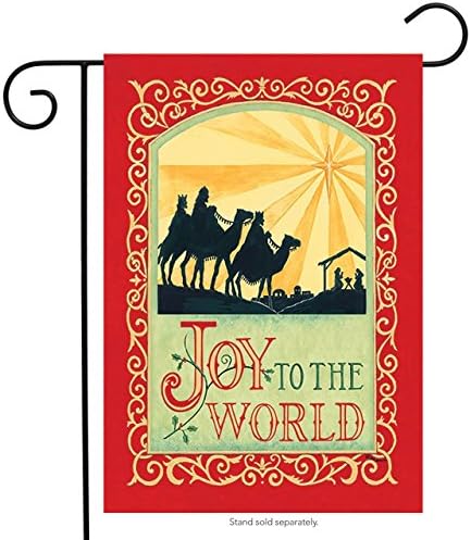Joy to the World Porch Flag 12.5 X 18 3 Wiseman, Star and Nativity
