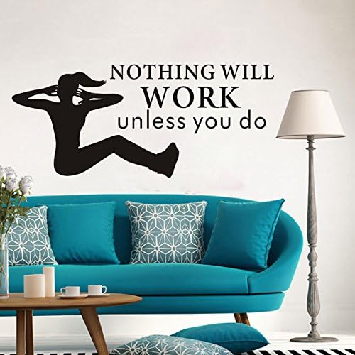 HCCY The wall posters sports gym sticker living room bedroom wall posters carved black girls sticker 100*43cm