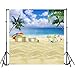 OFILA Tropical Beach Backdrop for Kids 5x5ft Kids Beach Theme Birthday Party Photography Background Summer Party Backdrop Beach Baby Shower Photo Shoot Seaside Backdrop Props