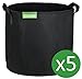 GardenMate 5-Pack 8 gallons Soft-Sided Plant pots – Grow Bags with Soft Felt-Like Texture That Promote air Root Pruning – Blacklinethumb 4