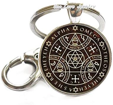 Solomon Sigil Logo Round Key Ring Keychain Charm Keychain Jewelry Gift Gaudy Adventurer,TAP083