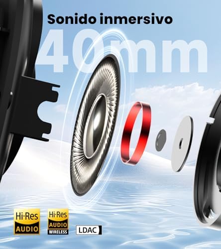 Auscultadores over-ear W80 com ANC de -49dB e LDAC de alta resolução, marfim