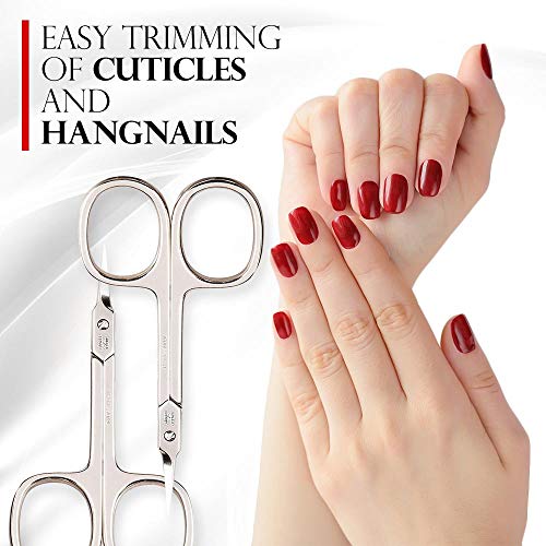 Titania Germany Solingen Tower Point Cuticle Scissors - Sharp Professional Grade Fingernail &Toenail Cutter - For Easy & Gentle Natural & Artificial Finger Nail & Toe Nail Grooming
