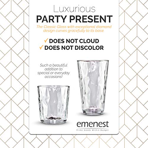 Clear Drinking Glass 12-pc Set - 6 Heavy Based Highball and 6 Double Old Fashioned Glassware for Whiskey, Scotch, Juice - Ideal for Dinner, Parties, and Special Events
