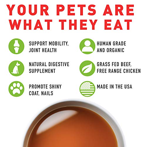 Organic Bone Broth for Dogs Liquid Dog Food Gravy Wet Topper All