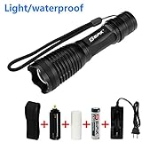 Water Resistant Tactical LED Flashlight - Sipik 700 Lumen Zoomable Outdoor Camping Torch XML T6 Handheld Light Adjustable Focus for Hunting Hiking Travelling Sports