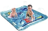 KLEEGER Baby Wading Kiddie Pool: Outdoor Squirt & Splash Water Fun For Toddlers, Simple Instant Set Up (Square Sea Theme)