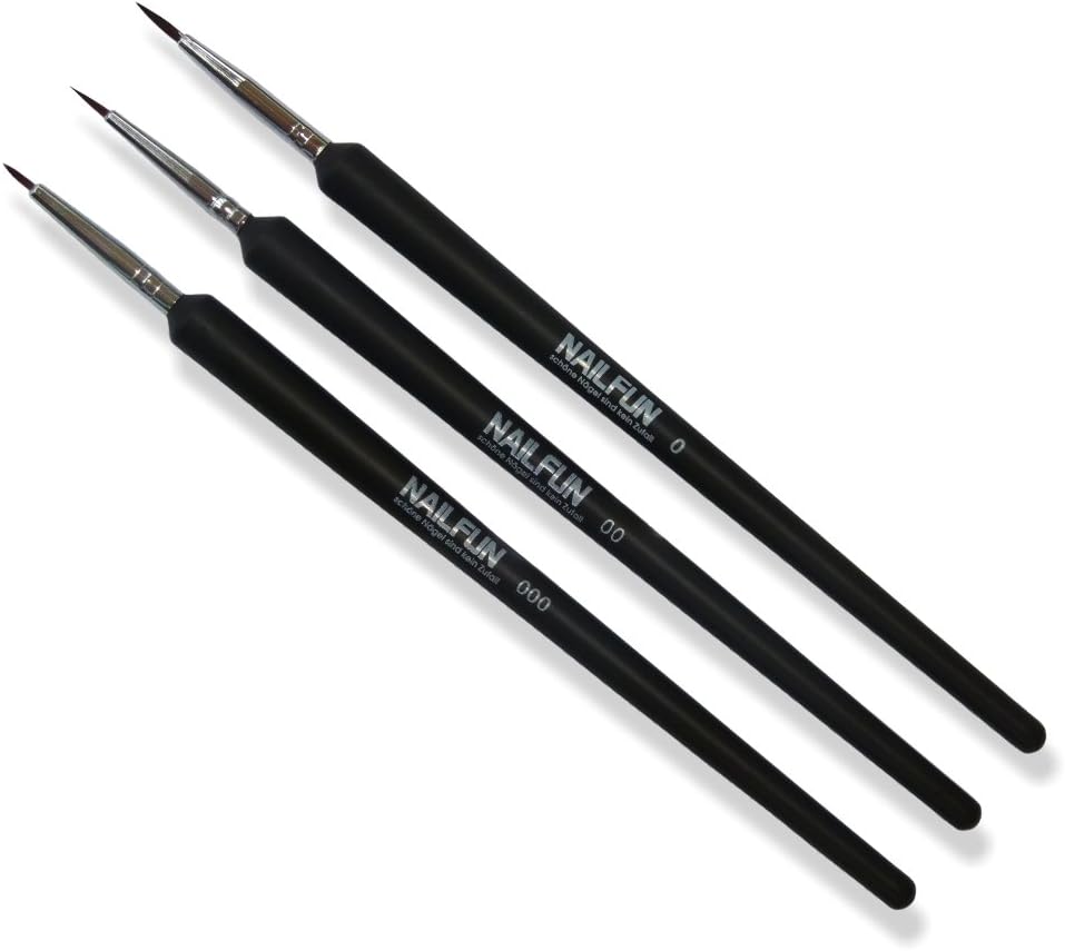 NAILFUN Set of 3 Nail Art Paintbrushes - 3 Sizes
