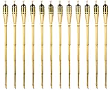 Bamboo Torches - 12 Pack - Metal Oil Canister - Reinforced with Metal Ring - 4 ft High, 6oz. Capacity - Sharp Speared Bottom by Kaya Collection