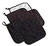 100% Cotton Kitchen Everyday Basic Terry Pot Holder Heat Resistant Coaster Potholder for Cooking and Baking Set of 5 Black