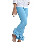 Beessbest Girls' Ruffle Pants Little Girls Dance Yoga Leggings Elastic Waist Stretchy Full Length Pants 3-12 Years