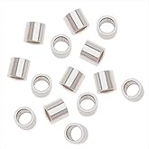 50pcs Adabele Authentic 925 Sterling Silver Crimp Tube Loose Beads 3mm Small Crimp Spacer (Hole 2mm) for DIY Craft Jewelry Making SS241-3