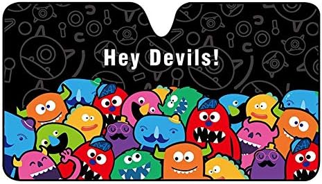 Xihaoer Cartoon Automotive Windshield Sunshades Front Sun Shade Car Sun Shades Keep Your Vehicle Cool. UV Sun and Heat Reflector (Devils, 51.18 * 27.55''(130 * 70 cm))