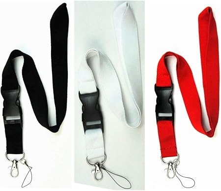 ランヤード バッジホルダー ファッションストリートランヤード キーチェーンストラップ バッジホルダー 携帯電話 鍵 アクセサリー 3個パック 名札 ホルダー 文房具 オフィス用品 Amazon