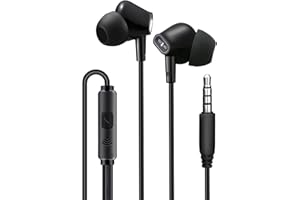 Aylaa Wired Earbuds Headphones for School with Microphone Noise Isolating Stereo Bass in-Ear Earphones – for Smartphones, Tablets, Schools, Ipads, Multiuse - 3.5mm Plug in Audio Jack - Black