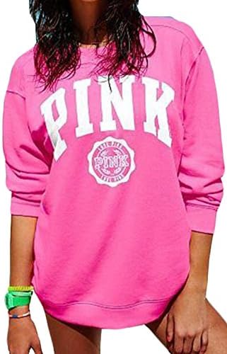 YLnini Womens Casual Crew Neck Letter print Long Sleeve Sweatshirt As picture M