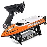 Cheerwing RC Racing Boat for Adults - High Speed Electronic Remote Control Boat for Kids (Orange+White)