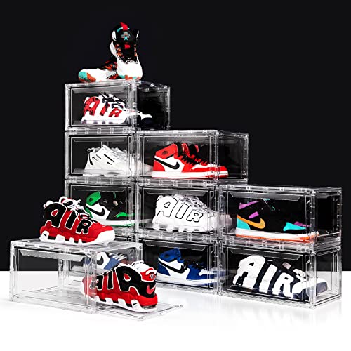 12 Pack Acrylic Clear Shoe Boxes– Ultra Clear Plastic Stackable Sneaker ...