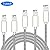 Sharllen MFi Certified iPhone Charging Cable 2X3FT/2X6FT/10FT Nylon Braided iPhone Charger USB Fast Charging&Syncing Cord Cables Compatible iPhone XS/Max/XR/X/8P/8/7/7P/6/iPad 5 Pack (3FT-5Pack)