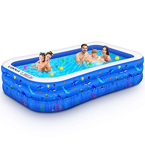 Inflatable Swimming Pool, 118" X 72" X 22" Full-Sized Family Lounge Pool for Kids Adults Baby Children, Thick Wear-Resistant Blow Up Kiddie Pools for Outdoor Garden Backyard Summer Water Party