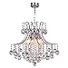 DINGGU Modern 6 Lights Chrome Finish Crystal Chandeliers Flush Mounted Pendant Ceiling Light for Dining Room
