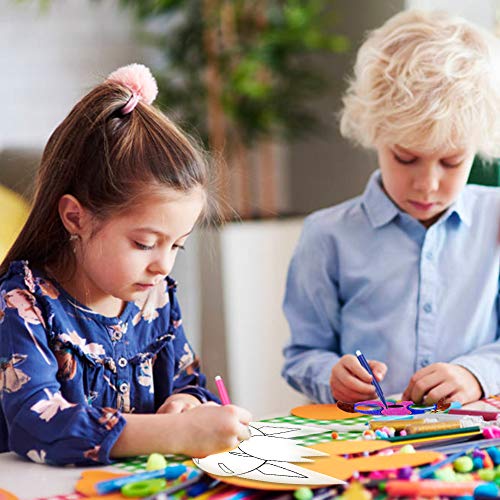 DIY animal masks, 40 Sets DIY Blank Graffiti Masks Jungle Paper Masks with Colored Pens and Elastic ropes for Kids Dress up Birthday Party Halloween Cosplay Hand Painting Art Crafts Favor