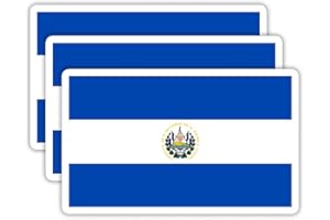 EMMACELA (3PCS) El Salvador Flag stickers, Countries Flag Stickers - Waterproof Vinyl Decals For Laptops, Tumblers, Water Bottles, Books, Scrapbooks, Size 3 x 1.8 Inch