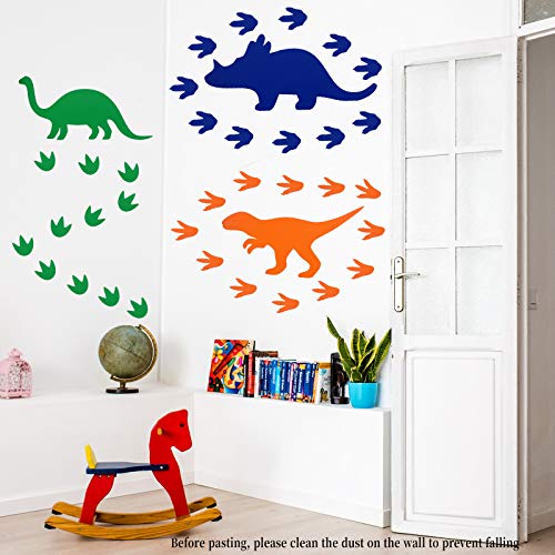 AIEX 6Pcs Dinosaur Wall Decals Dinosaur Footprints Stickers for Boys
