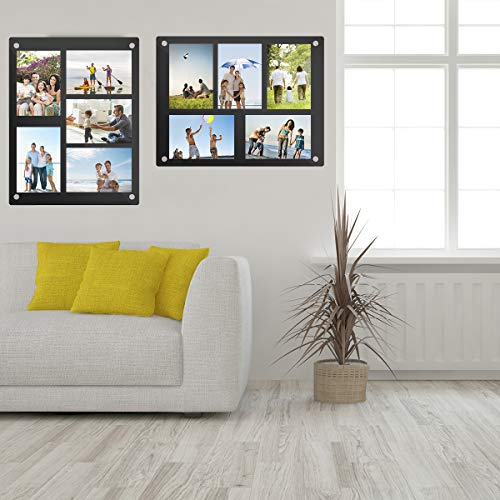 HIIMIEI Collage Picture Frames, Black 5 Openings 4x6 Multi Photo Frames